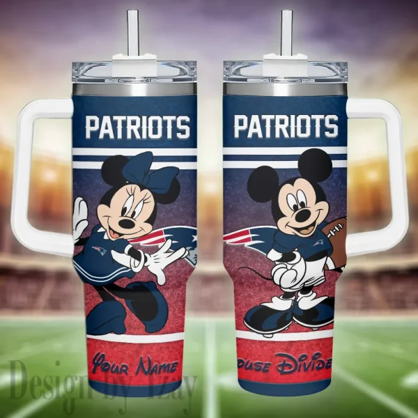 New England Patriots Simple Modem 40oz Tumbler With Handle And Straw Lid AZC40OZT600