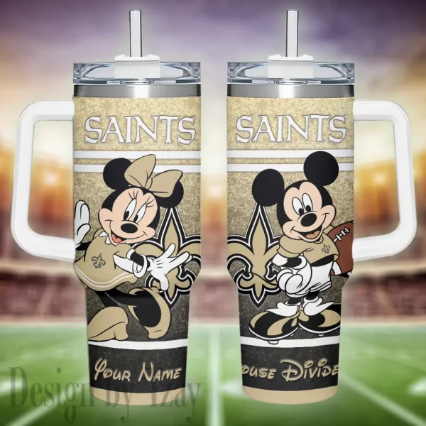 New Orleans Saints Simple Modem 40oz Tumbler With Handle And Straw Lid AZC40OZT601