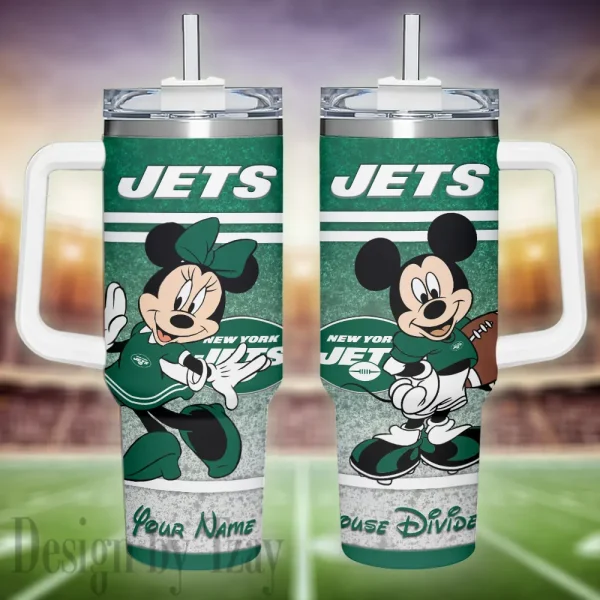New York Jets Simple Modem 40oz Tumbler With Handle And Straw Lid AZC40OZT603