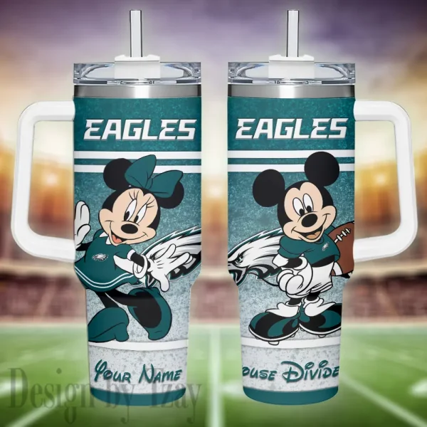 Philadelphia Eagles Simple Modem 40oz Tumbler With Handle And Straw Lid AZC40OZT604