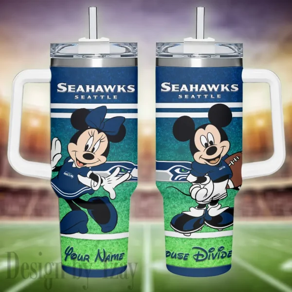 Seattle Seahawks Simple Modem 40oz Tumbler With Handle And Straw Lid AZC40OZT607