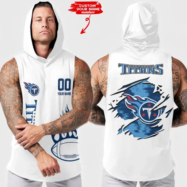 Tennessee Titans Men's Workout Hooded Tank Top Summer Fitness Training Hoodie Sleeveless style 2025 AZHTT555