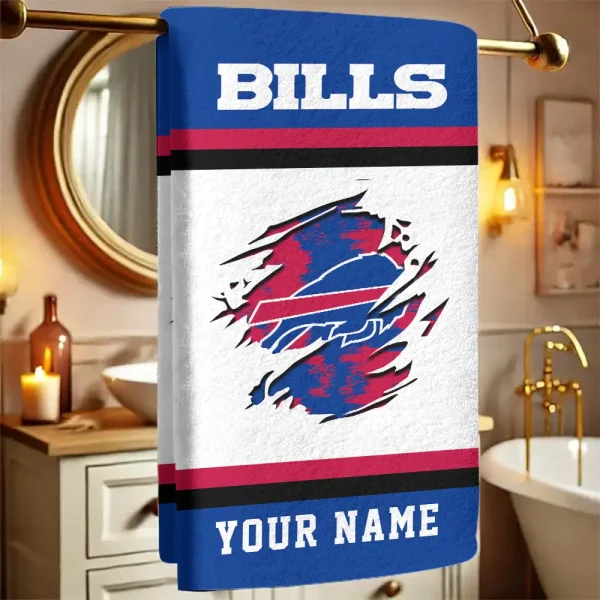 Buffalo Bills New Bath Towel Custom Any Name Gift For Fan SPTNBATHTOWEL036
