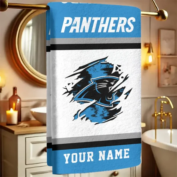 Carolina Panthers New Bath Towel Custom Any Name Gift For Fan SPTNBATHTOWEL037