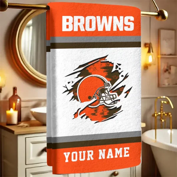 Cleveland Browns New Bath Towel Custom Any Name Gift For Fan SPTNBATHTOWEL040
