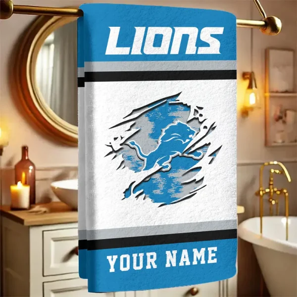 Detroit Lions New Bath Towel Custom Any Name Gift For Fan SPTNBATHTOWEL043