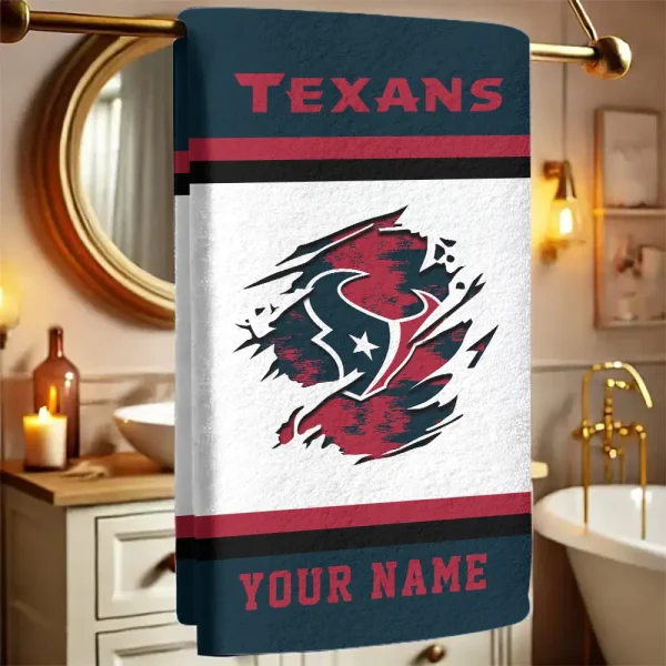 Houston Texans New Bath Towel Custom Any Name Gift For Fan SPTNBATHTOWEL045