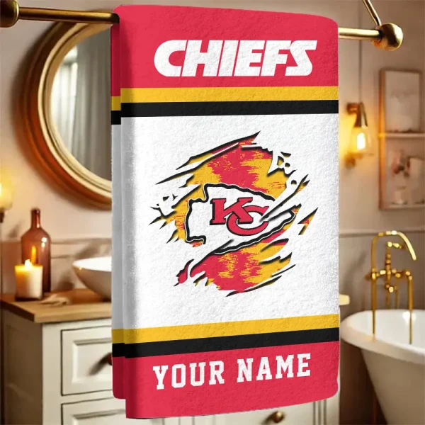 Kansas City Chiefs New Bath Towel Custom Any Name Gift For Fan SPTNBATHTOWEL048