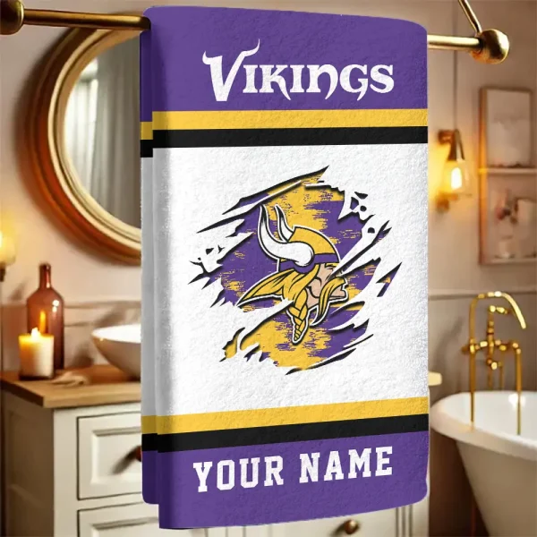 Minnesota Vikings New Bath Towel Custom Any Name Gift For Fan SPTNBATHTOWEL053