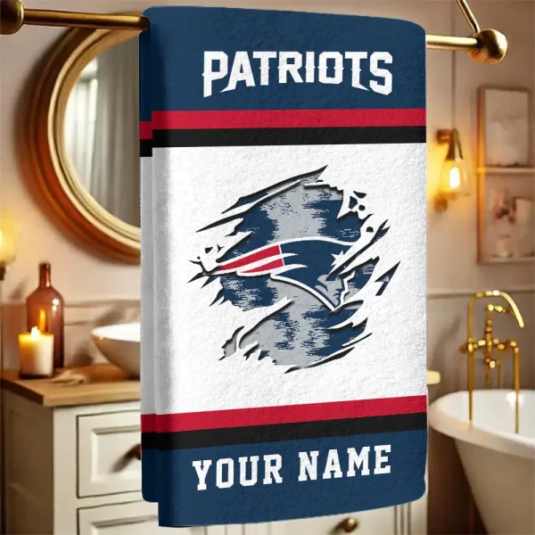 New England Patriots New Bath Towel Custom Any Name Gift For Fan SPTNBATHTOWEL054