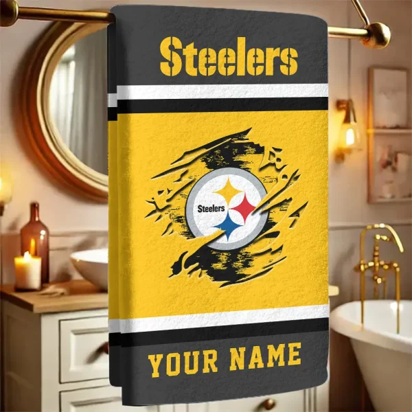 Pittsburgh Steelers New Bath Towel Custom Any Name Gift For Fan SPTNBATHTOWEL059