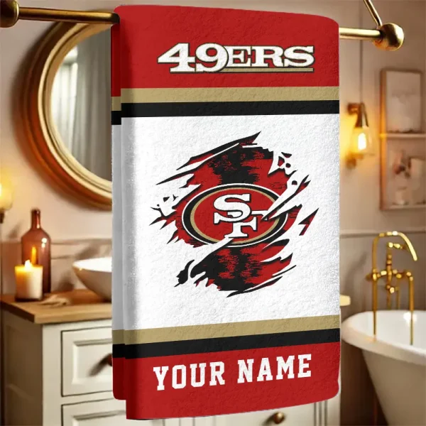 San Francisco 49ers New Bath Towel Custom Any Name Gift For Fan SPTNBATHTOWEL060