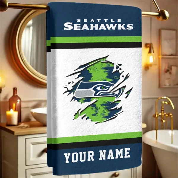 Seattle Seahawks New Bath Towel Custom Any Name Gift For Fan SPTNBATHTOWEL061