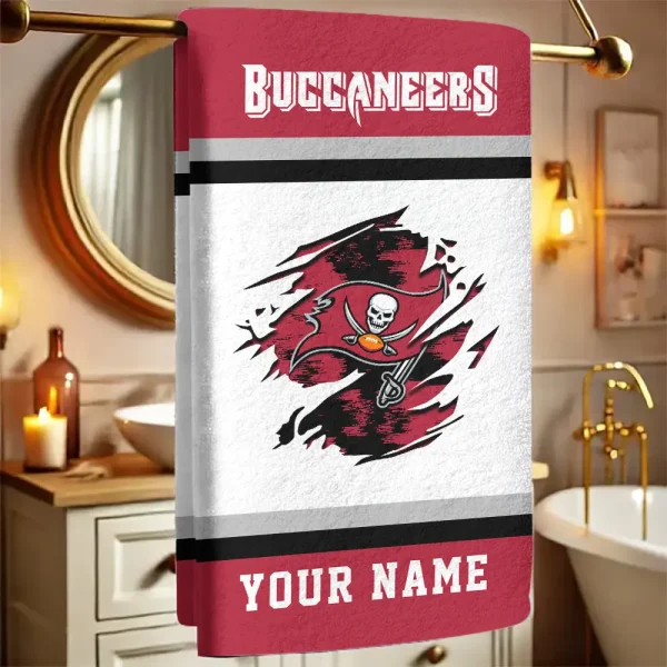Tampa Bay Buccaneers New Bath Towel Custom Any Name Gift For Fan SPTNBATHTOWEL062