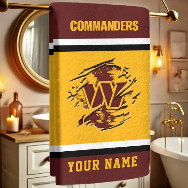 Washington Commanders New Bath Towel Custom Any Name Gift For Fan SPTNBATHTOWEL064