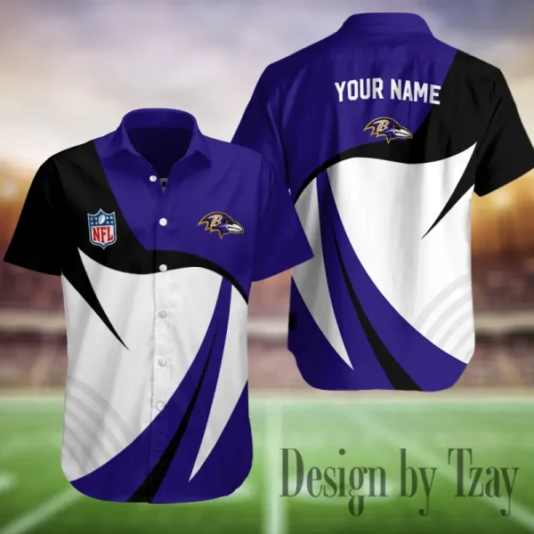 Baltimore Ravens Button Shirt Summer Holiday Gift For Sports Enthusiast AZCBS334