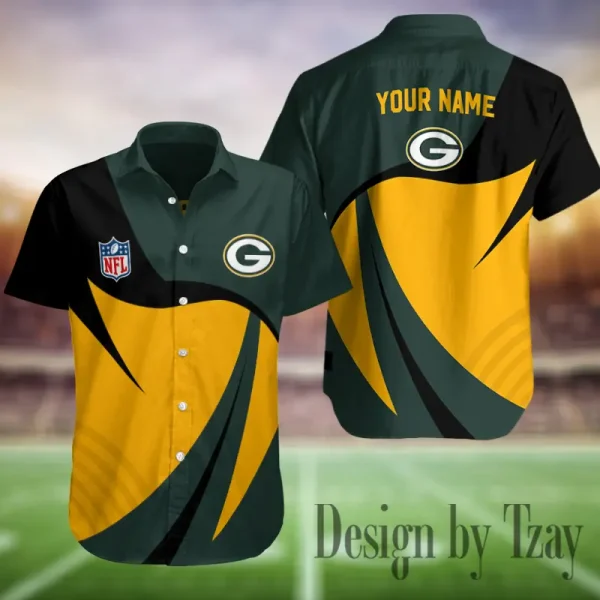 Green Bay Packers Button Shirt Summer Holiday Gift For Sports Enthusiast AZCBS343