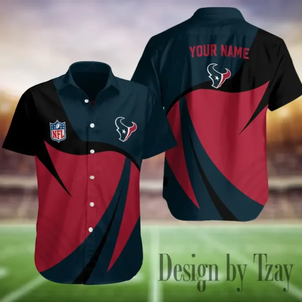 Houston Texans Button Shirt Summer Holiday Gift For Sports Enthusiast AZCBS344