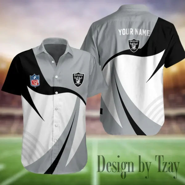 Las Vegas Raiders Button Shirt Summer Holiday Gift For Sports Enthusiast AZCBS348