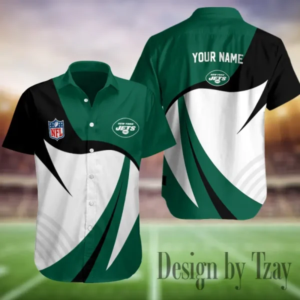 New York Jets Button Shirt Summer Holiday Gift For Sports Enthusiast AZCBS356