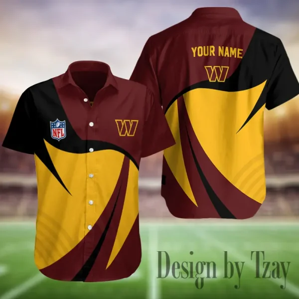 Washington Commanders Button Shirt Summer Holiday Gift For Sports Enthusiast AZCBS363