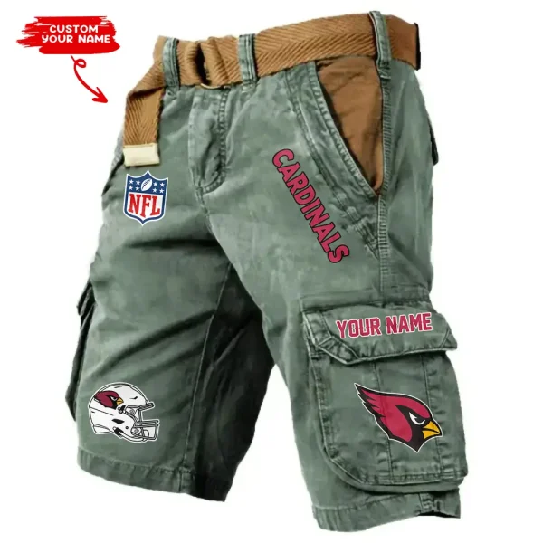 Arizona Cardinals Pocket Print Cargo Shorts (Belt Not Included) trending 2025 S9MCS431