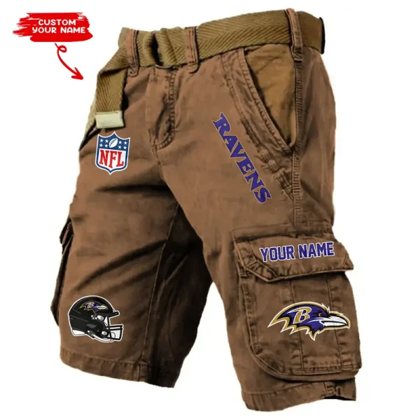 Baltimore Ravens Pocket Print Cargo Shorts (Belt Not Included) trending 2025 S9MCS433 - Image 4