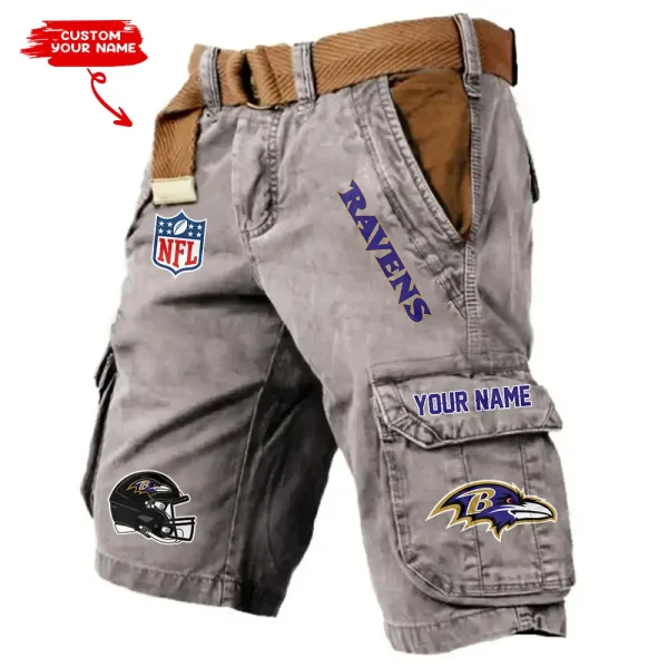 Baltimore Ravens Pocket Print Cargo Shorts (Belt Not Included) trending 2025 S9MCS433 - Image 6