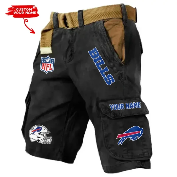 Buffalo Bills Pocket Print Cargo Shorts (Belt Not Included) trending 2025 S9MCS434