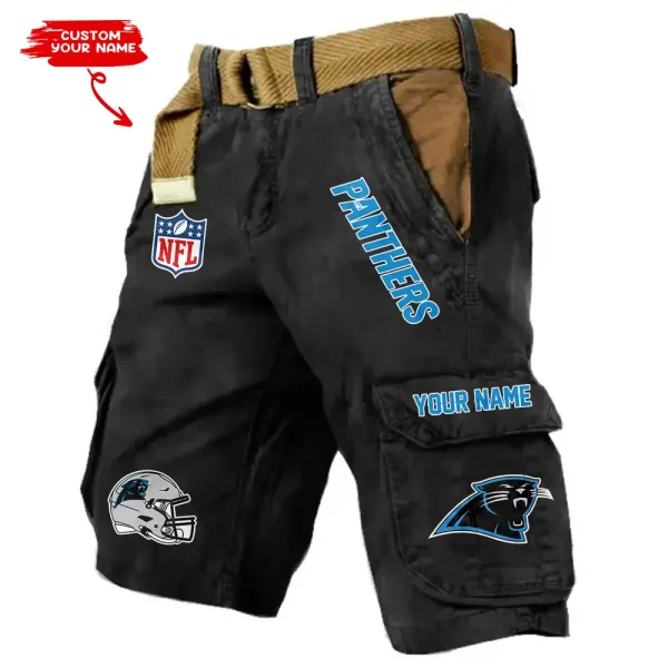 Carolina Panthers Pocket Print Cargo Shorts (Belt Not Included) trending 2025 S9MCS435 - Image 2