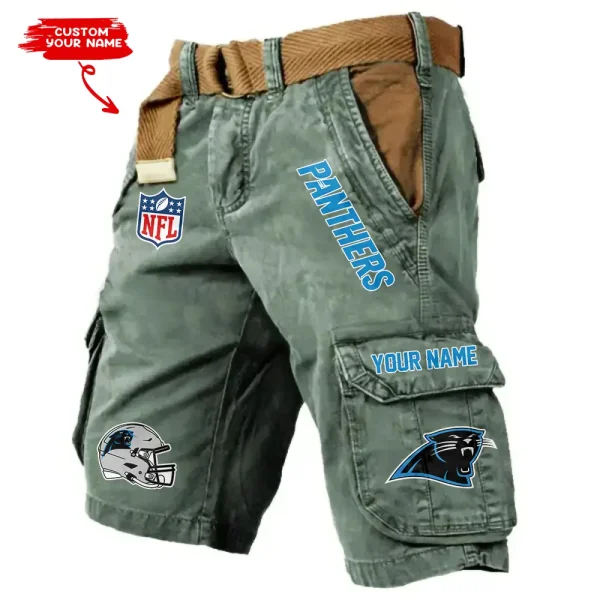 Carolina Panthers Pocket Print Cargo Shorts (Belt Not Included) trending 2025 S9MCS435 - Image 3
