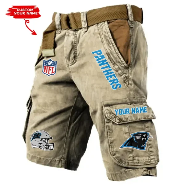 Carolina Panthers Pocket Print Cargo Shorts (Belt Not Included) trending 2025 S9MCS435 - Image 4