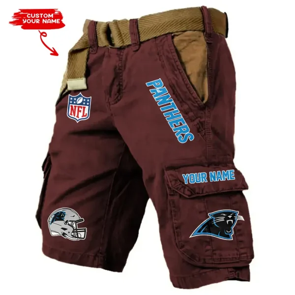 Carolina Panthers Pocket Print Cargo Shorts (Belt Not Included) trending 2025 S9MCS435 - Image 5