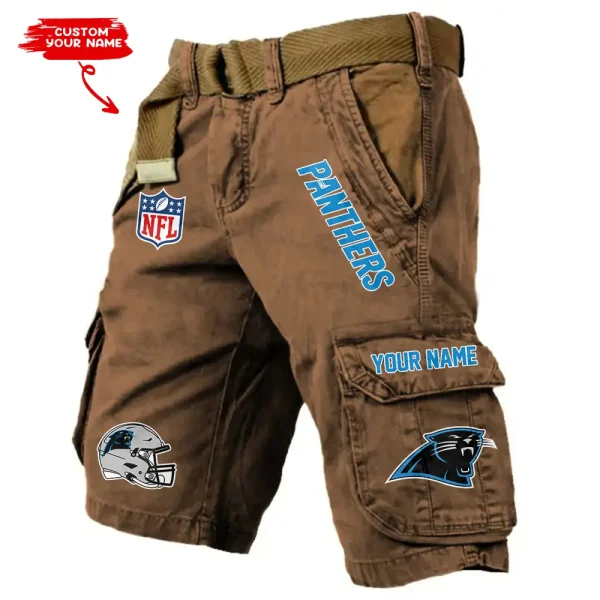 Carolina Panthers Pocket Print Cargo Shorts (Belt Not Included) trending 2025 S9MCS435