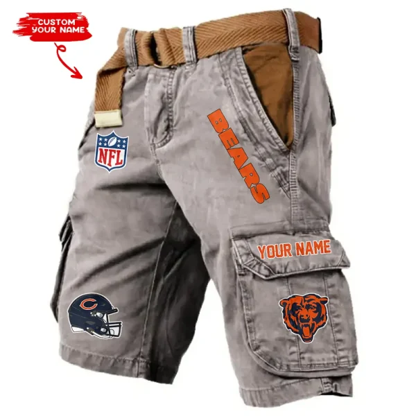 Chicago Bears Pocket Print Cargo Shorts (Belt Not Included) trending 2025 S9MCS436 - Image 2