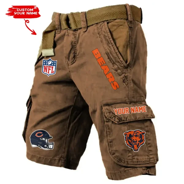 Chicago Bears Pocket Print Cargo Shorts (Belt Not Included) trending 2025 S9MCS436 - Image 3