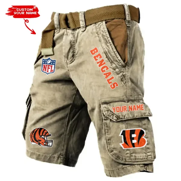 Cincinnati Bengals Pocket Print Cargo Shorts (Belt Not Included) trending 2025 S9MCS437 - Image 2