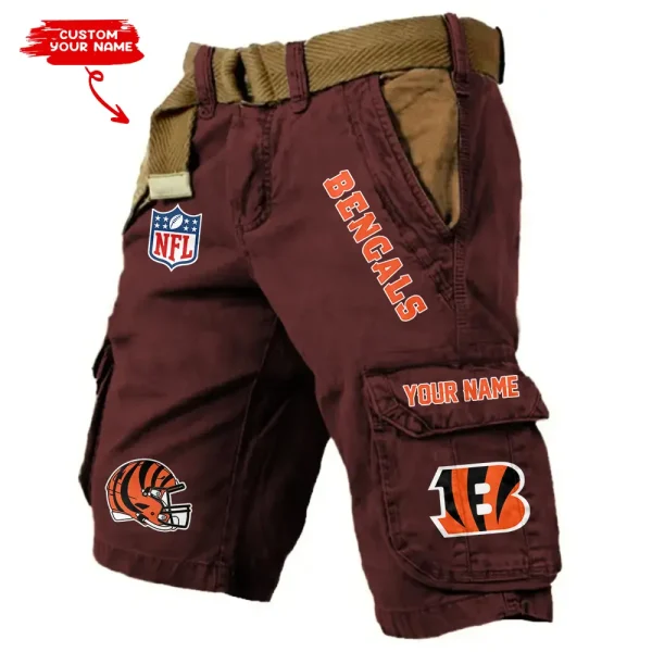 Cincinnati Bengals Pocket Print Cargo Shorts (Belt Not Included) trending 2025 S9MCS437 - Image 3