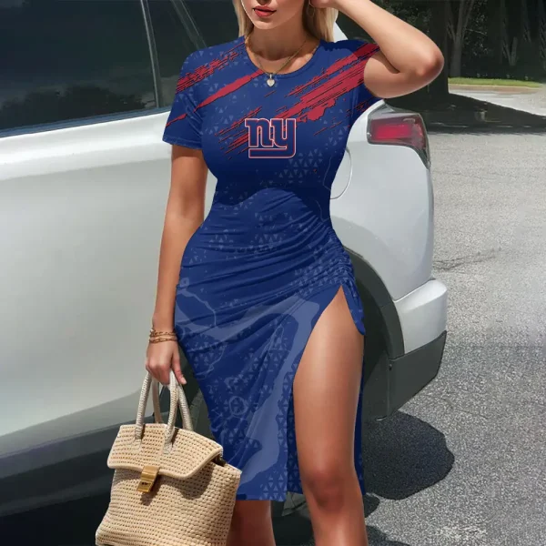 New York Giants Women's Slit Bodycon Dress New 2025 S9SBD188