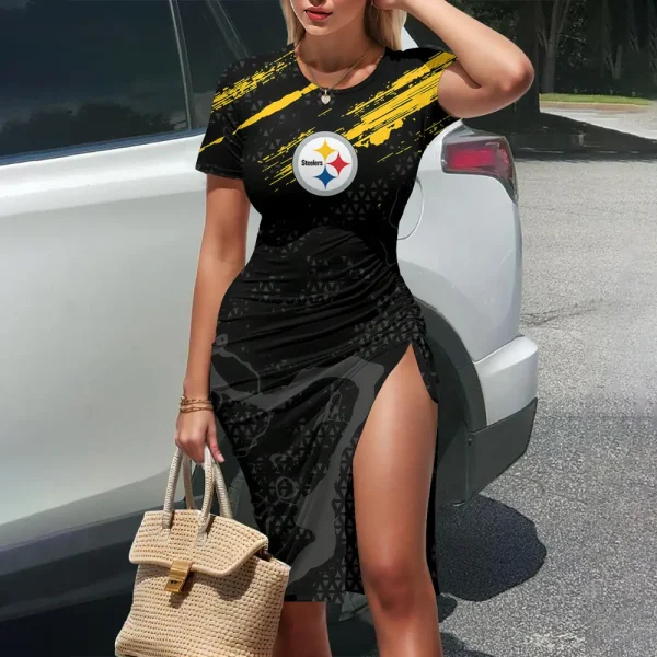 Pittsburgh Steelers Women's Slit Bodycon Dress New 2025 S9SBD191