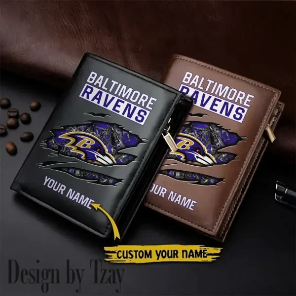 Baltimore Ravens Men Wallet Pu Leather Gift Purse SPTLVW989