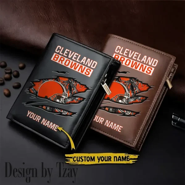 Cleveland Browns Men Wallet Pu Leather Gift Purse SPTLVW994
