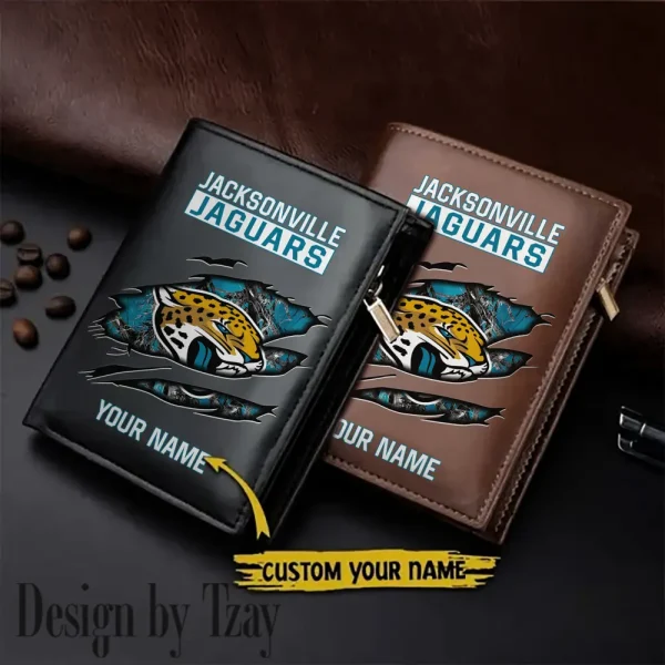 Jacksonville Jaguars Men Wallet Pu Leather Gift Purse SPTLVW1001