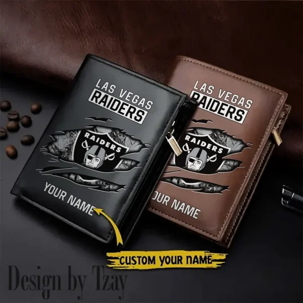 Las Vegas Raiders Men Wallet Pu Leather Gift Purse SPTLVW1003