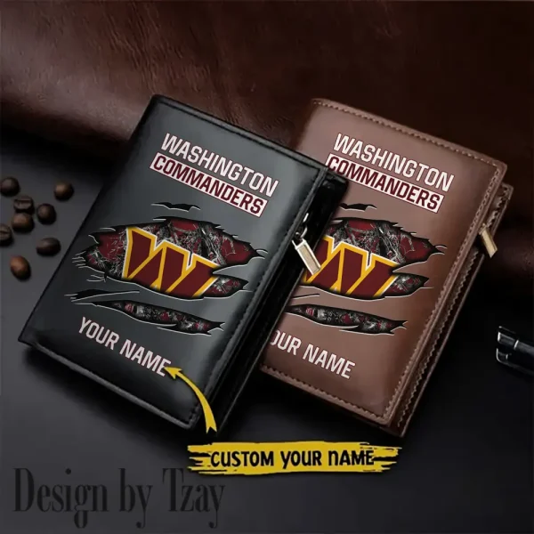 Washington Commanders Men Wallet Pu Leather Gift Purse SPTLVW1018