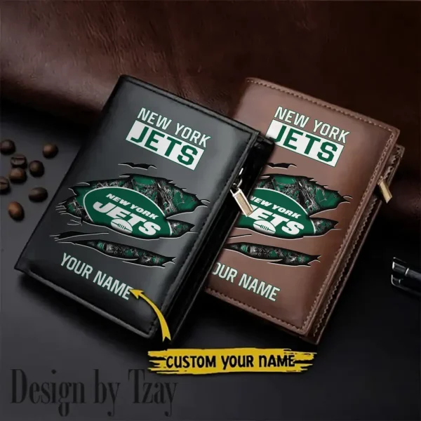New York Jets Men Wallet Pu Leather Gift Purse SPTLVW1011