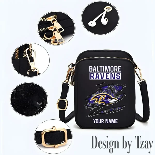 Baltimore Ravens Cute Shoulder Bag With Colorful Canvas Zipper Printed S9CBB522 - Image 2