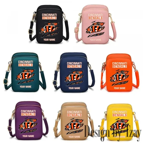 Cincinnati Bengals Cute Shoulder Bag With Colorful Canvas Zipper Printed S9CBB526