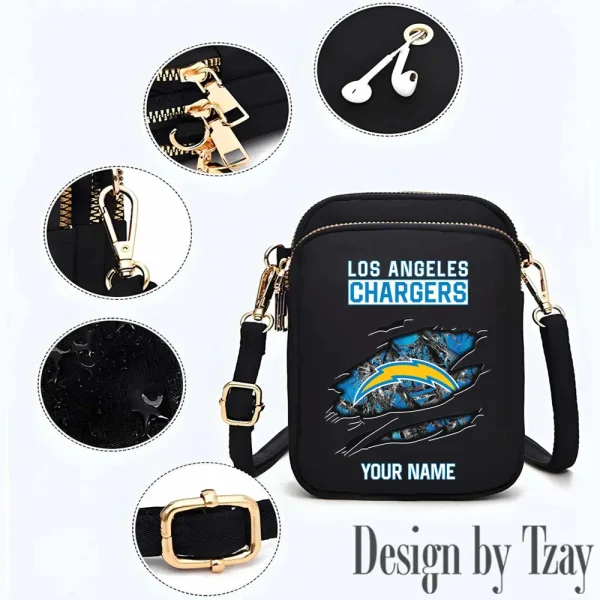 Los Angeles Chargers Cute Shoulder Bag With Colorful Canvas Zipper Printed S9CBB537