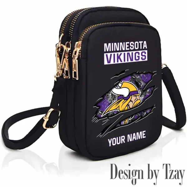 Minnesota Vikings Cute Shoulder Bag With Colorful Canvas Zipper Printed S9CBB540 - Image 3